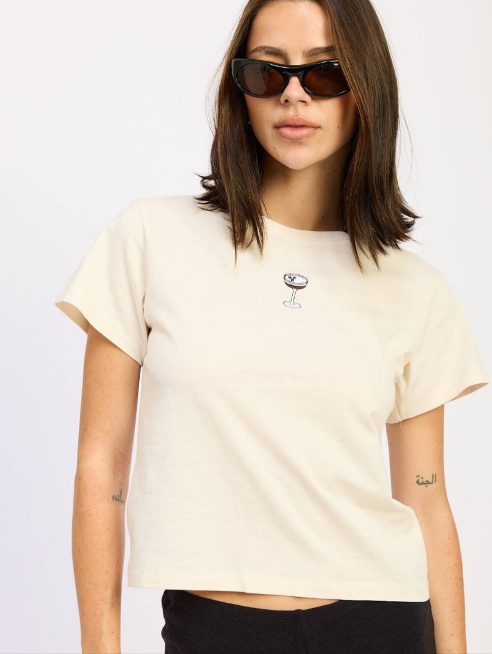 Emory Park Espresso Tini Tee Off White Size Small